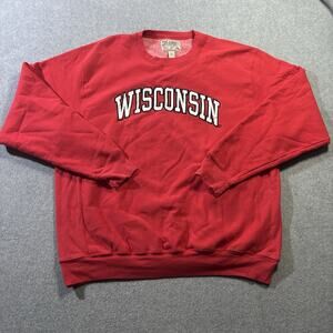 Vintage Steve & Barrys Wisconsin Badgers Crewneck Sweatshirt‎ Mens XXL Red Y2K